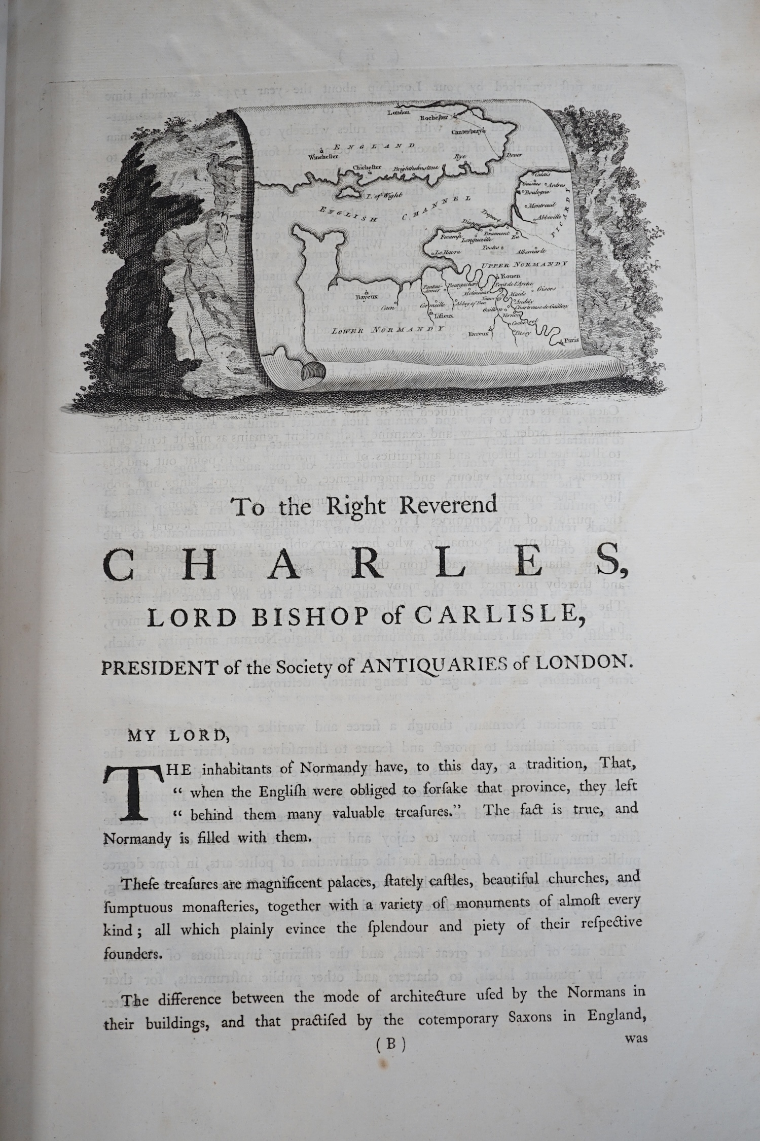 Ducarel, Anglo-Norman Antiquities considered in a Tour through Normandy, 1767, with plates. Condition - poor